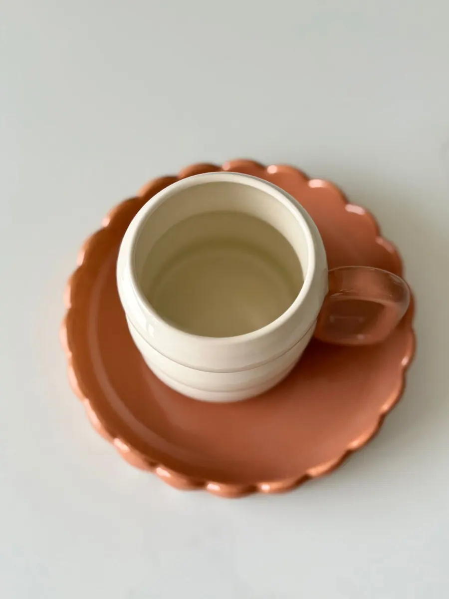 Taza orgánica brillante pastel café — foto 3