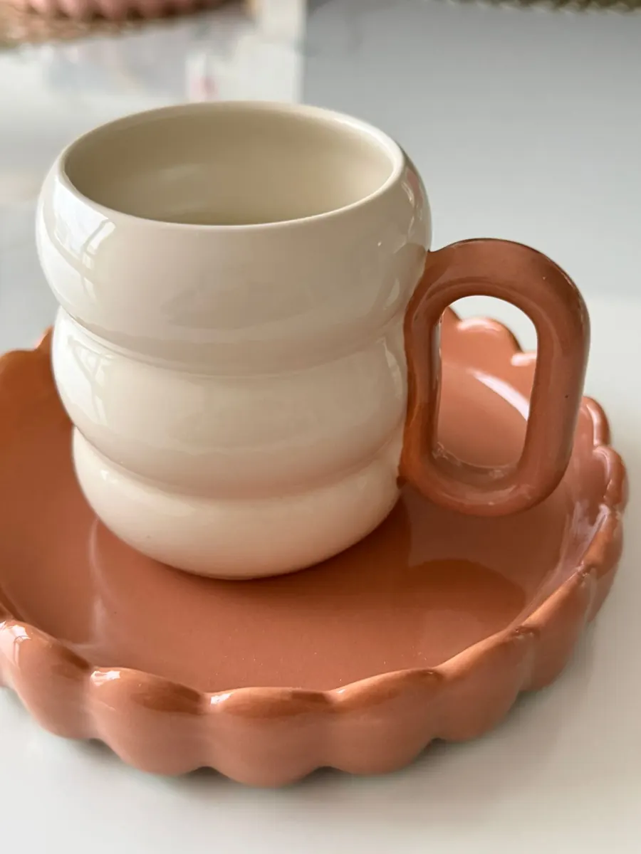 Taza orgánica brillante pastel café — foto 4