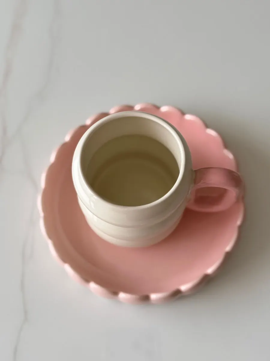 Taza orgánica brillante pastel rosa — foto 3